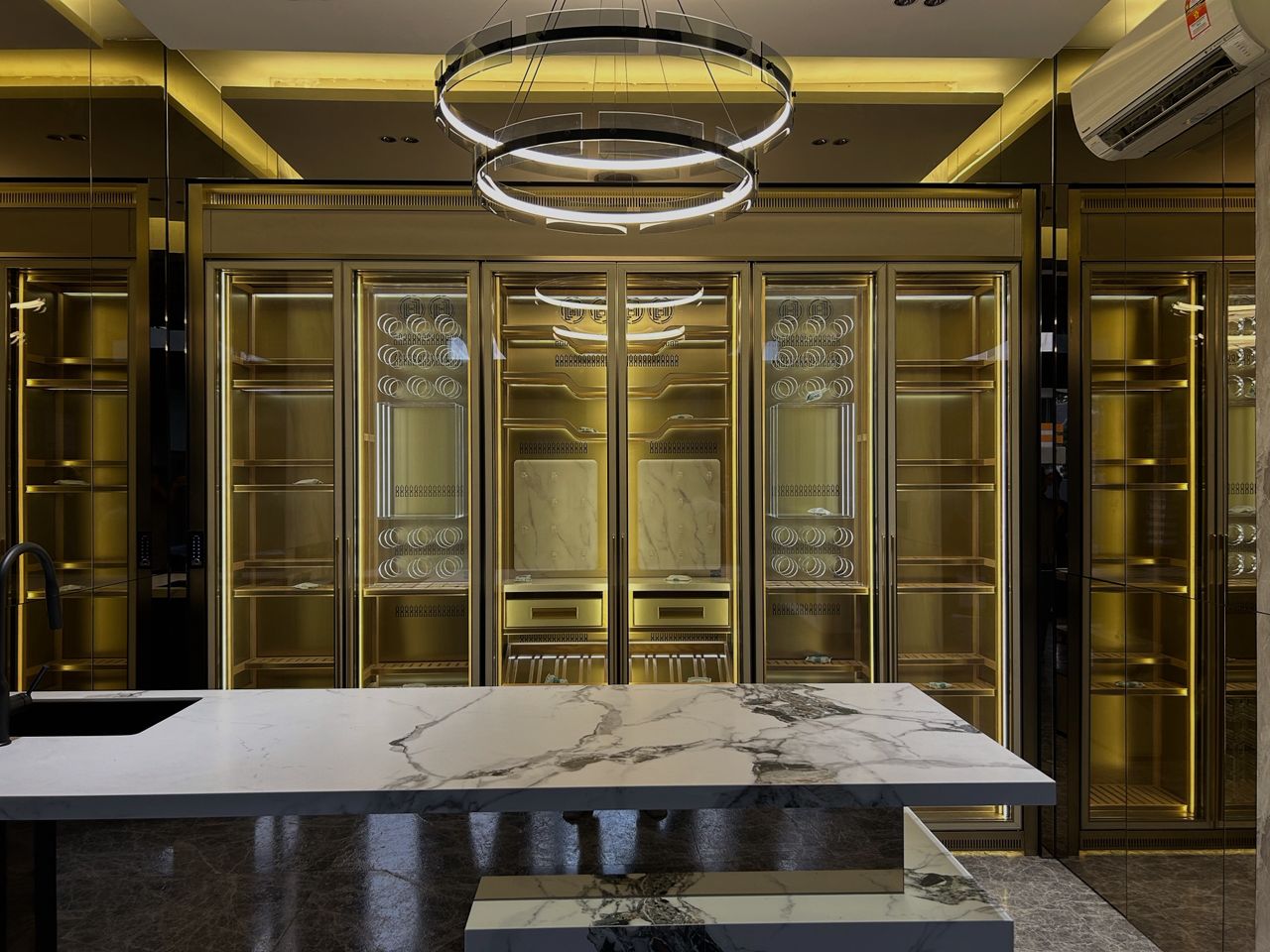 Custom full cabinet wine cellar